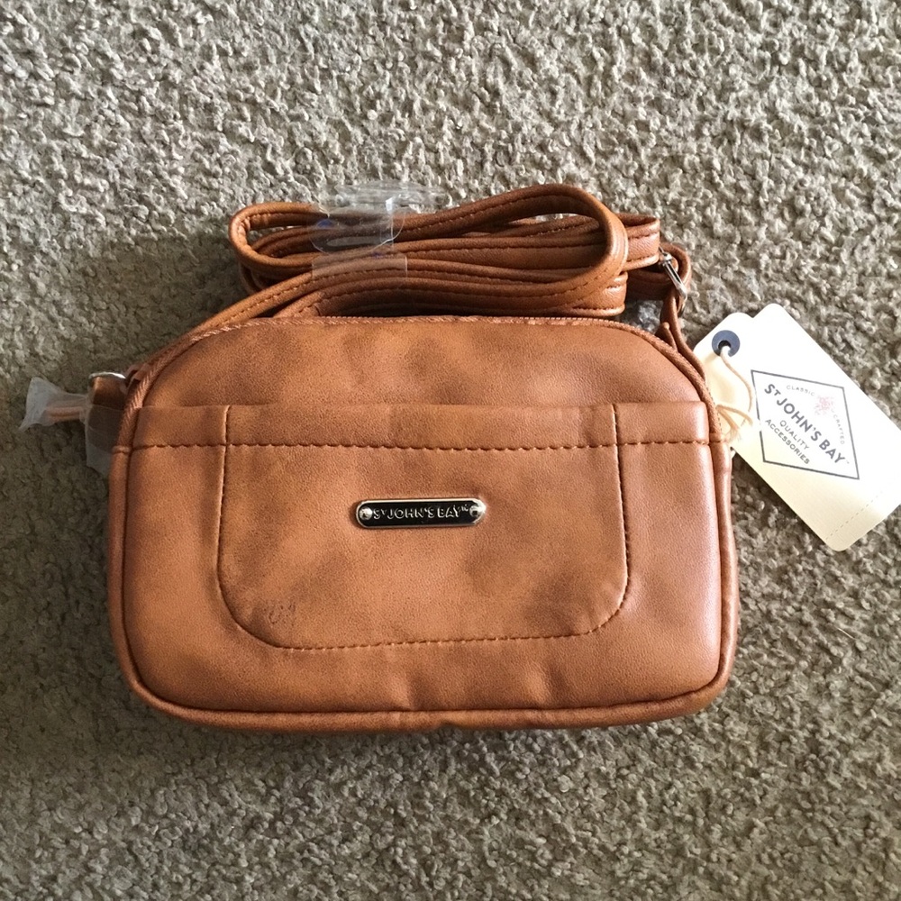 New St. John’s Bay Mini Cognac Crossbody Bag